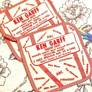 Vintage 1950s potholders WA RV trailer advertising kitchen retro